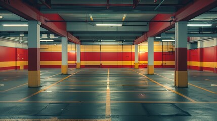 Parking lot in shopping mall with realistic textures