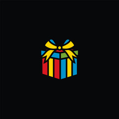 Original vector illustration. The icon of a gift box with a bow.