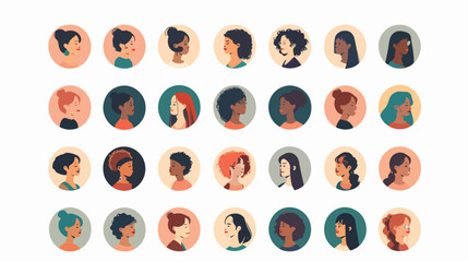 Circle the avatar with the portrait women of various