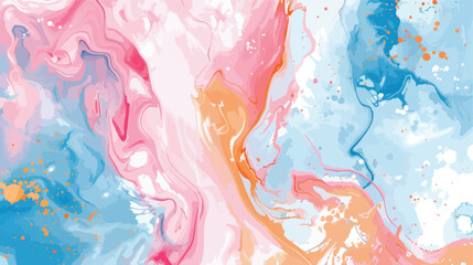 Colorful marble ink paper textures on white background