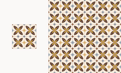 tile ceramic retro abstract shape in geometric seamless pattern style illustration.