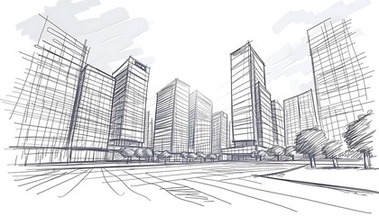 City Building Rough Sketch