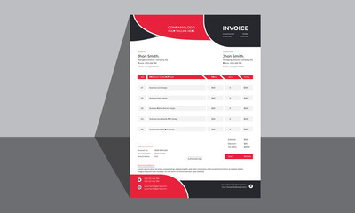 Minimal Corporate Business Invoice design template vector and Bill form business invoice accounting.