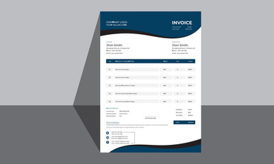 Obraz premium Minimal Corporate Business Invoice design template vector and Bill form business invoice accounting.