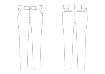 ズボン レディース テンプレート 表裏　白