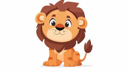 Cute Lion vector character for Baby Shower. flat vector