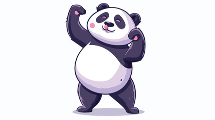 Cute panda cartoon in dabbing pose flat vector isolated
