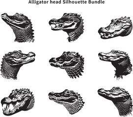 alligator head silhouette bundle