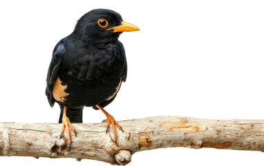 Obraz premium Perched Myna: A Wooden Branch Tale isolated on transparent Background