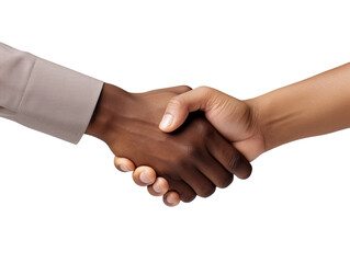 Closeup view of Two Men Shaking Hand isolated on transparent background, PNG available