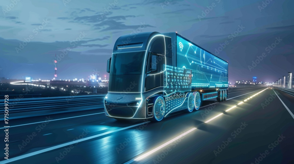 Aufkleber In the future, autonomous cars will drive on the roads. They will be unmanned and controlled by artificial intelligence. Location data will be displayed on an interactive map and through GPS.