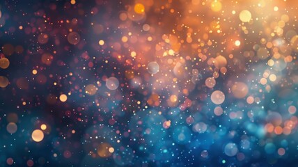 Obraz na płótnie Canvas Abstract colorful bokeh background with bright dots - This vivid abstract background features a dynamic array of colorful bokeh dots creating a festive mood