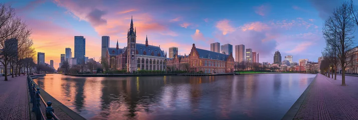 Fotobehang Great City in the World Evoking The Hague in the Netherlands © Pierre Villecourt