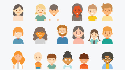 Flat icon family. flat vector isolated on white backgroud