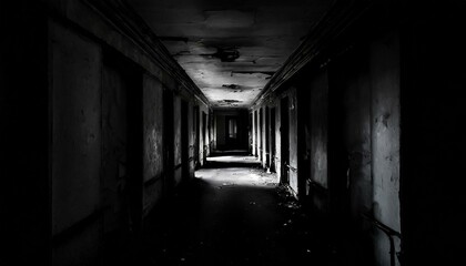 真っ暗な廃病院の廊下_01