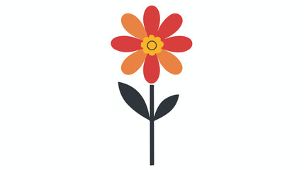 Flower icon isolated on abstract background flat vector