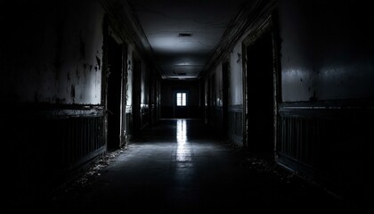 真っ暗な廃病院の廊下_03