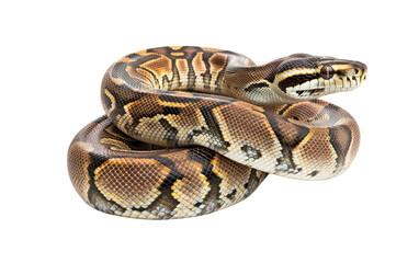 Fototapeta premium The Python in Brown isolated on transparent Background