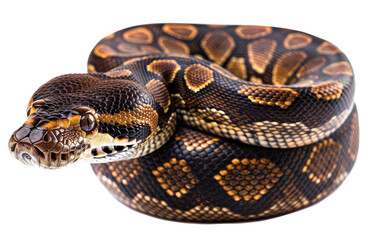 Fototapeta premium A Python with Brown Hues isolated on transparent Background