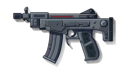 Gangster submachine gun - Vector illustration flat vector