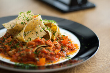 Fresh Pasta with tomato Sauce