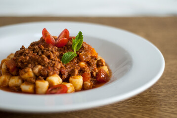 Gnocchi with bolognese sauce
