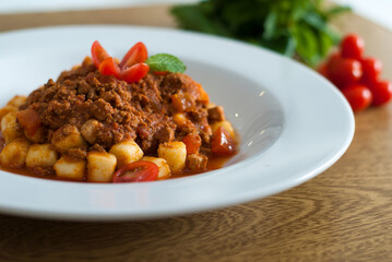 Gnocchi with bolognese sauce