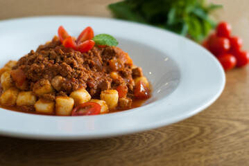 Gnocchi with bolognese sauce