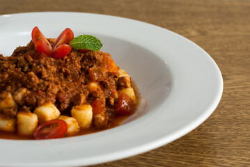 Gnocchi with bolognese sauce