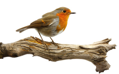 Fototapeta premium Woodland Songbird: Robin's Rendezvous isolated on transparent Background