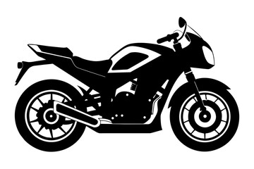 Fototapeta na wymiar Motorcycle black silhouette on white background.