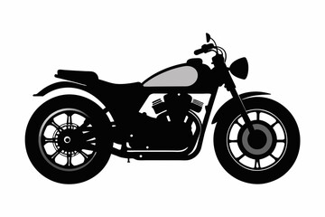 Obraz na płótnie Canvas Motorcycle black silhouette on white background.