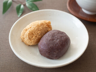 あんこときな粉のおはぎ