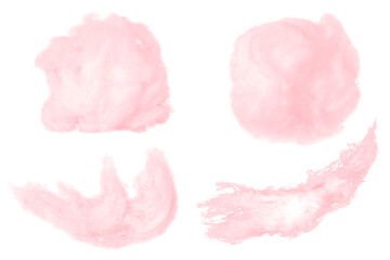 Set.Pink absorbent cotton on a sheer background. - obrazy, fototapety, plakaty