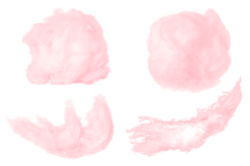 Set.Pink absorbent cotton on a sheer background.