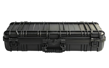 Velvety Dark Firearm Box isolated on transparent Background