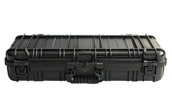 Velvety Dark Firearm Box isolated on transparent Background