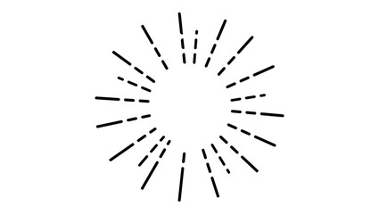 Rays emblem, black isolated silhouette