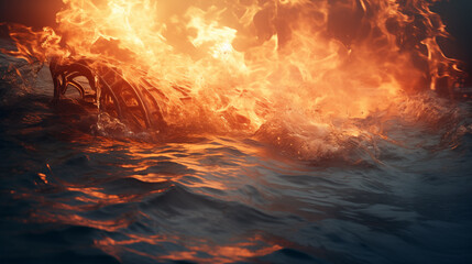 The violent waves of the sea reflected the sunlight like angry force.