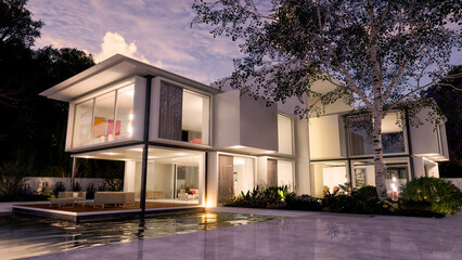 Luxurious modern mansion with pool - 775116711