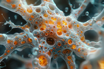 A complex organism with specialized cells and organs, functioning in harmony to sustain life. Concept of biological complexity. Generative Ai.