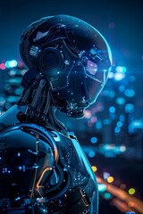 Illustration artificial intelligence and machine learning concept. Modern technology. Technologies of the future