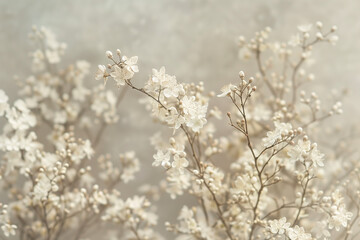 White flowers abstract background. 