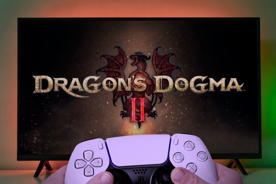 Boy Playing Dragon´s Dogma 2 with Playstation 5 controller, 4 Mar, 2024, Sao Paulo, Brazil.