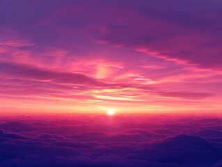 A gradient sky transitioning from deep blues to soft pinks at sunrise, 3D Abstract Animation