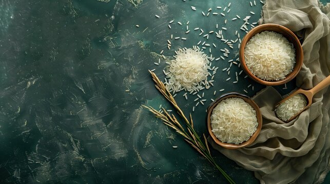 Graphic design with ears of rice and grains Product images for advertising