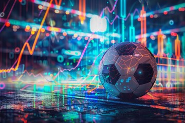 Online bet and analytics and statistics for soccer game. Generative AI - 775129991