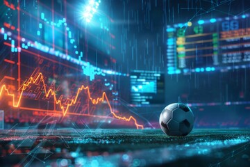 Online bet and analytics and statistics for soccer game. Generative AI - 775130770