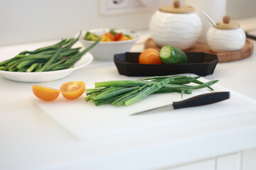 vegetables on a chopping board
