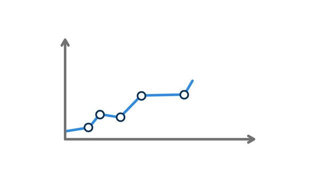 animated line graph increasing or growth in business